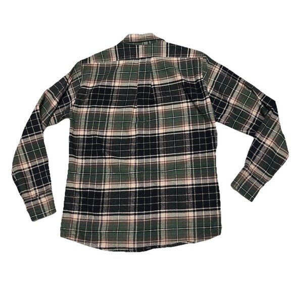 The Vermont Flannel Company Flannel Button Down Mens Small Plaid Black Green - Picture 2 of 5